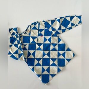 Amazing The Animal Obervatory Geometric Blue and White Kids top/Blouse